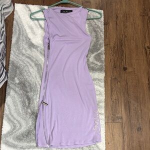 Elegant Asymmetrical Lavender Dress